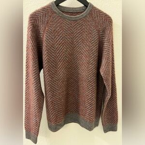 Billy Reid Wool Cashmere Chevron Pattern Sweater in Men’s Medium